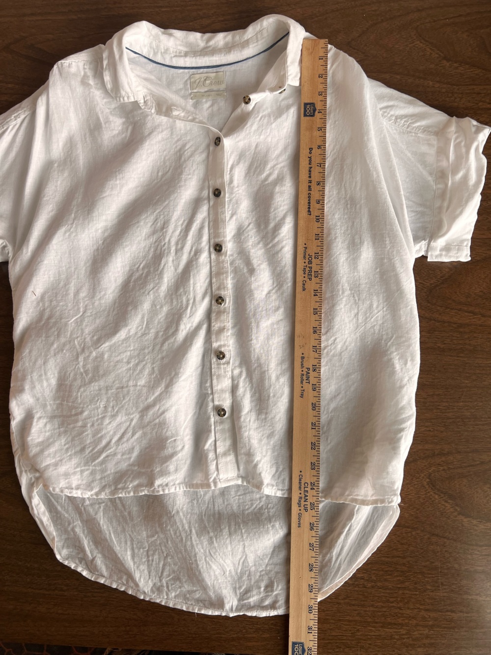 J.Crew Baird McNutt Irish Linen Short Sleeve Shirt Sz M White Lagenlook Coastal - Picture 6 of 8
